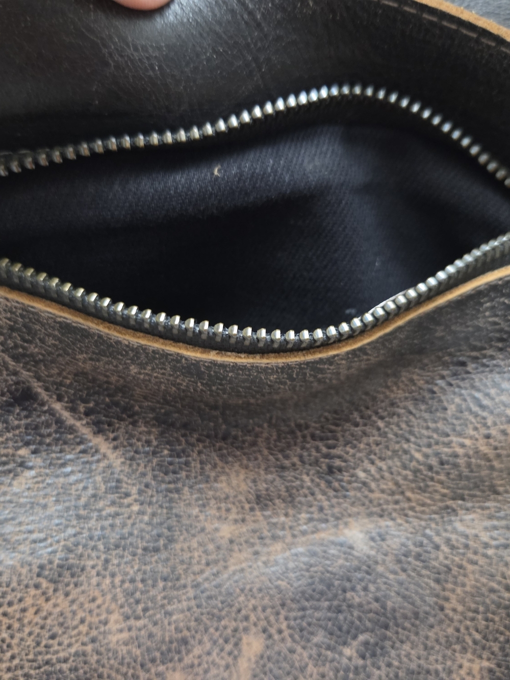 Bed Stu Big Fork Distressed Two-Tone Brown Leather Shoulder Bag Purse - Picture 13 of 16